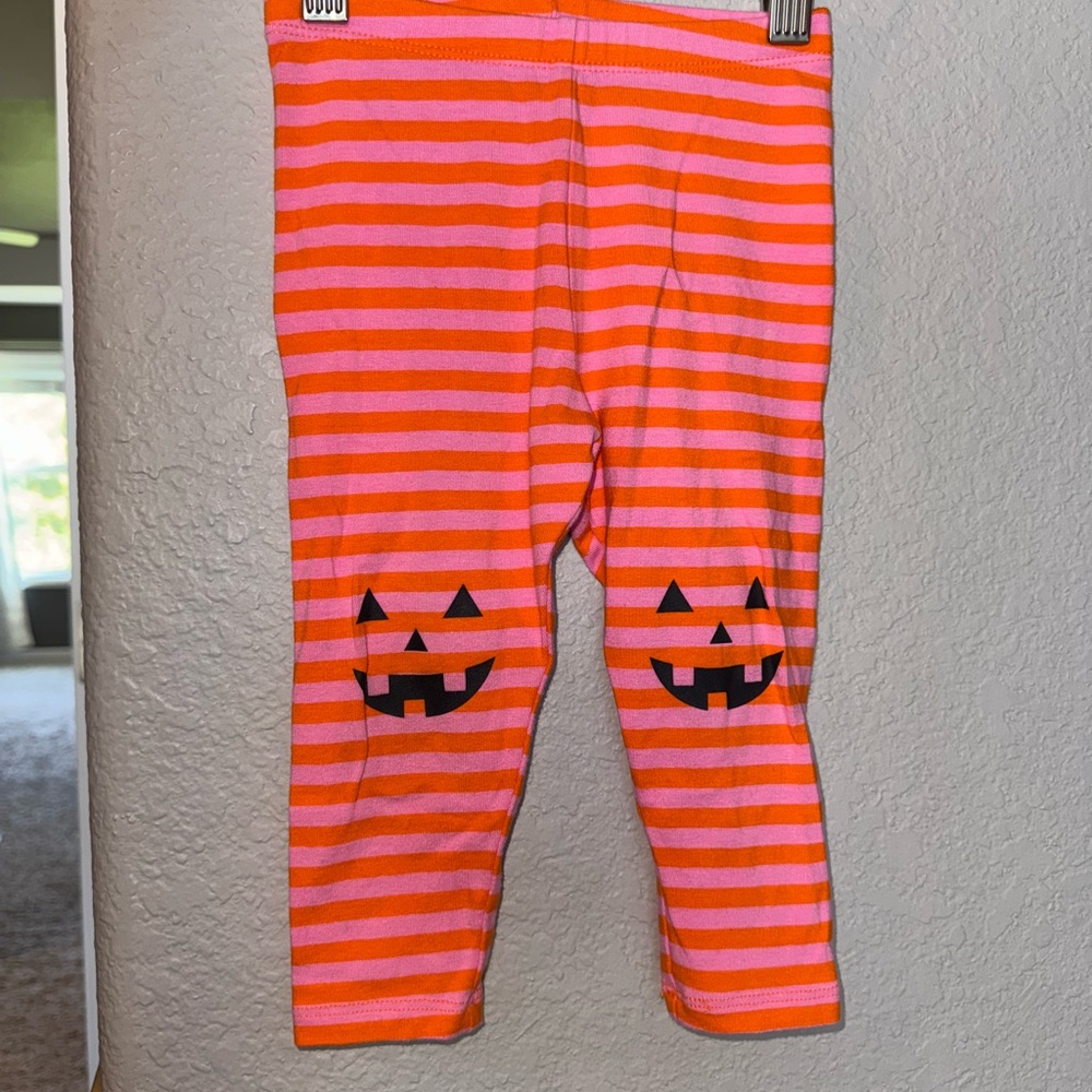 2T Cat & Jack Orange and Pink Striped Halloween Leggings